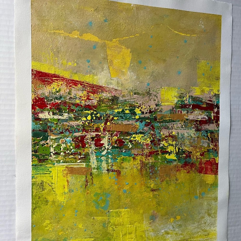 Abstract Yellow and Red Canvas Art